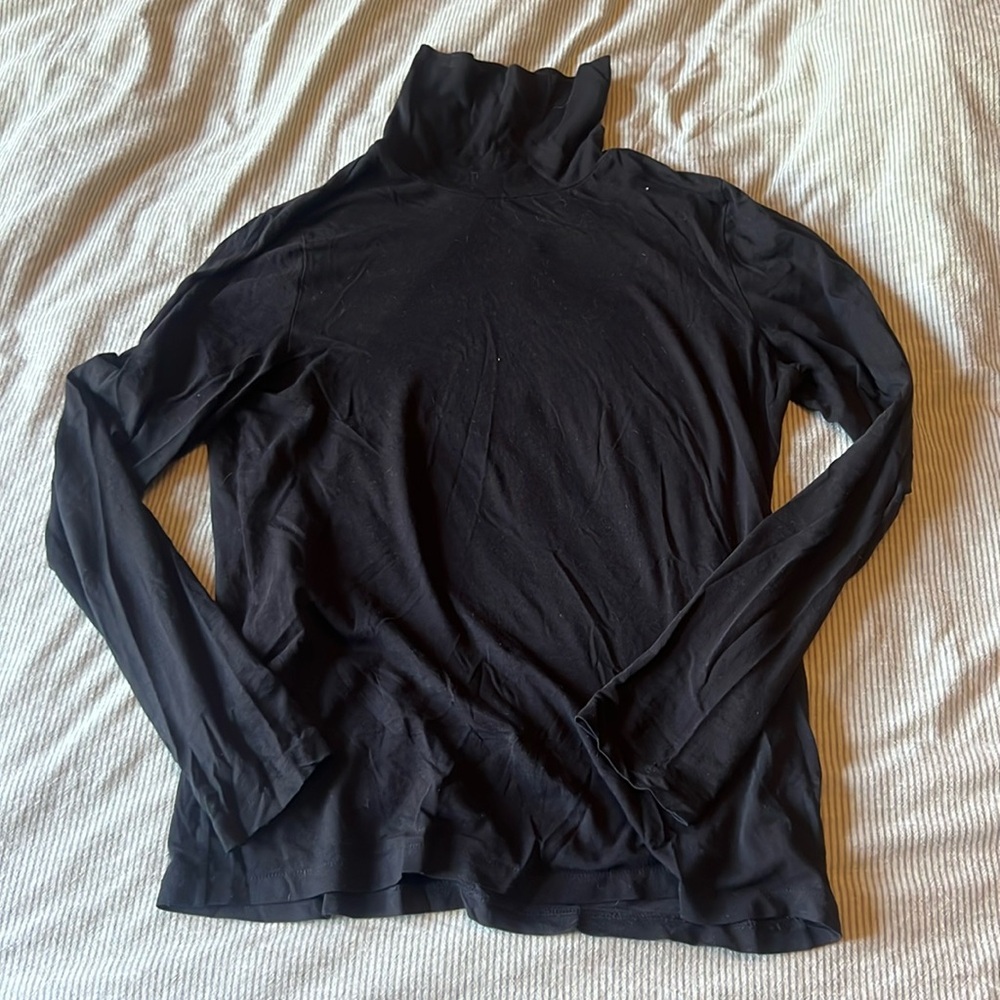 J. Crew Tissue Turtleneck in black